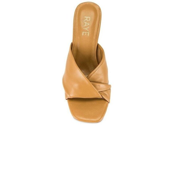 RAYE Tabby Heels Tan Brown Leather Slides Revolve 6 $158 - Picture 4 of 9